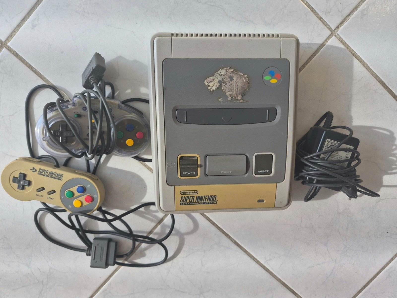 Console Super Nintendo SNES Manettes Alim - Non Testee