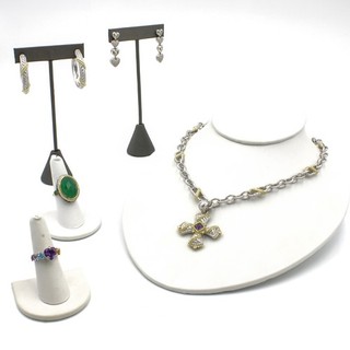 Judith Ripka Sterling Cocktail Ring Drop Earring Pendant Chain Lot of 5 #S5557 3