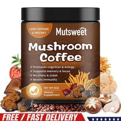 Organic Mushroom Coffee with Lion s Mane & Chaga   Instant Powder Brain & Memory