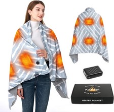 Cordless Heated Blanket, Heated Shawl with 20000Mah Power Bank, Cordless Portabl