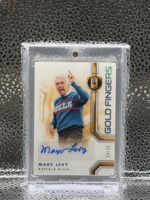 Panini 2022 Marv Levy Gold Fingers #HS-MLE /25 Auto Bills NFL