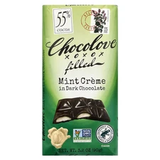 Filled Mint Creme in Dark Chocolate, 55% Cocoa, 3.2 oz (90 g)