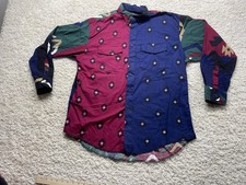 VTG Wrangler Cowboy X-Long Tails Western Wear Shirt Aztec Print Size XL RARE