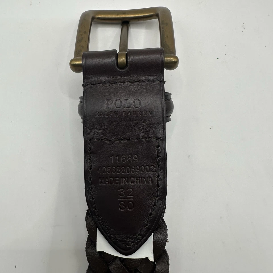 Polo Ralph Lauren коричневый плетеный кожаный ремень женский размер 32/80 - Изображение 2 из 4