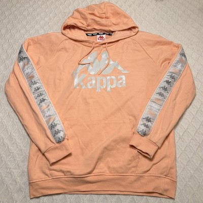Kappa Hoodie Mens Large L Kangaroo Pocket Long Sleeve Banda Sweatshirt Peach