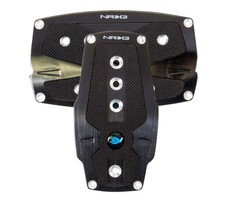 Nrg Pdl-250bk Brushed Aluminum Sport Pedal At - Black Wblack Rubber Inserts