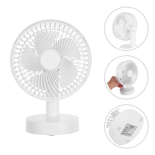  Ventilador de escritorio inalámbrico: mini ventilador USB recargable viento fuerte funcionamiento silencioso y cinco - Imagen 1 de 19