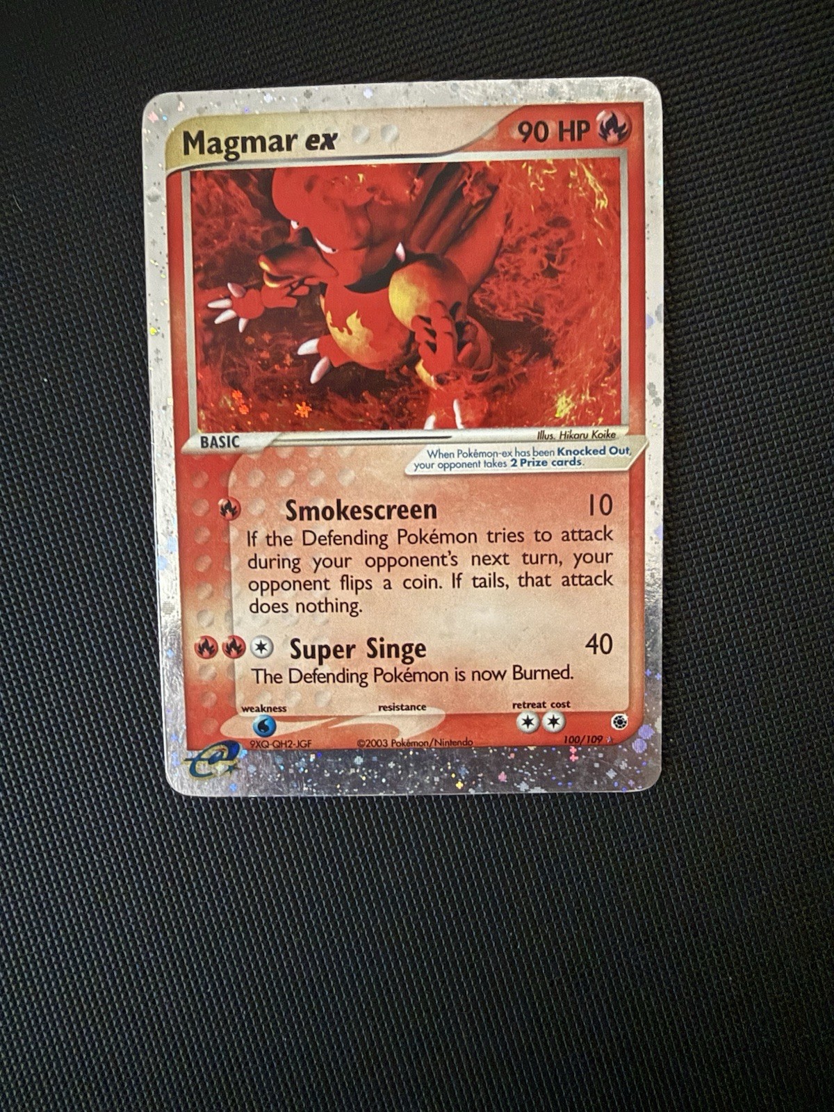 Nintendo Magmar ex 100/109 EX Ruby & Sapphire Holo Rare 2003 English