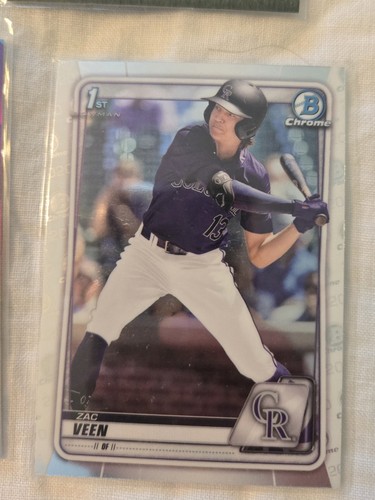 ZAC VEEN RC Rookie Lot (32) 2020/2022 Bowman Chrome Refractor/Insert ROCKIES - Picture 6 of 6
