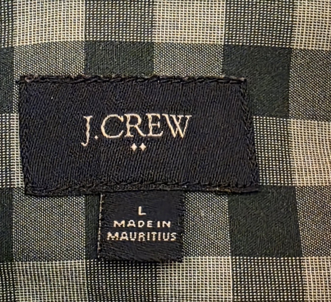 J. CREW ~ GREEN/GRAY CHECKED BUTTON DOWN COTTON S… - image 5
