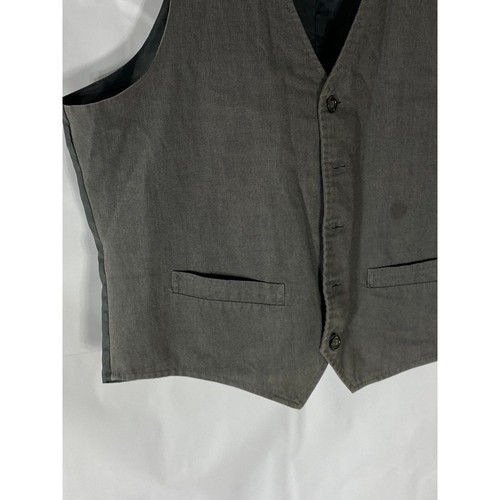Chaleco Traje GAP Para Mujer Gris Texturizado Cinco Botones Cuello en V Sin Mangas Talla M - Imagen 6 de 12