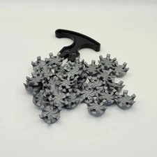 Golf Shoe Replacement Spikes Set 27 Pieces Gray With Installation Tool
