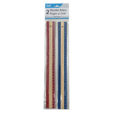  2 pack Wooden 12-inch Rulers Red and Blue