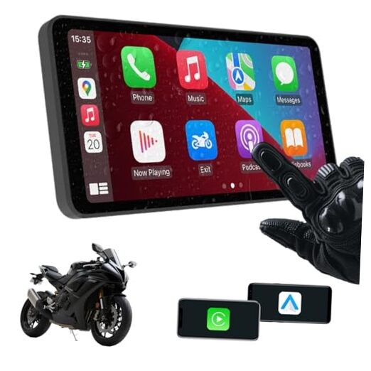 6-Inch Motorcycle Smart Display – Wireless CarPlay & Android Auto | Bluetooth 