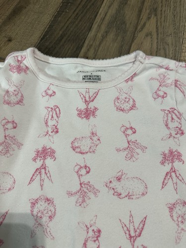 Janie And Jack Girls Pajama Set Size 4 Pink Bunnies 100% Cotton New - Picture 2 of 4