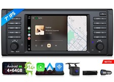 DAB+ Android 14 4+64 Autoradio 7 Zoll für BMW E39 GPS Navi CarPlay Bluetooth DSP