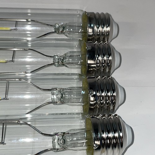 Dimmable E26 LED Bulbs 8W T30 Tubular Antique Lights Clear Glass 2700K 4PK - Picture 2 of 3