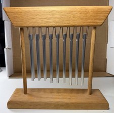 JW Stannard Desk Chimes Hand Tuned Musical Tranquility Signed 2 Rows 18 Chimes