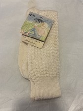 Vintage 1990s Chic Womens White Socks Fashion Cotton Blend USA NEW 9-11