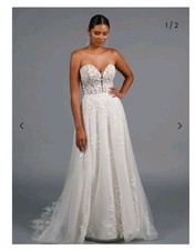 Beckers Bridal 55168LND Wedding Gown NWT Sweetheart Neckline Train Plus Sz 26