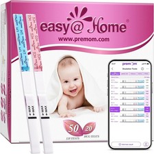 Easy Home 50 Ovulation Test Strips and 20 Pregnancy Kit 50 LH  20 HCG 