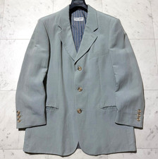 Giorgio Armani Linen Rayon Sport Coat Blue Gray Made in Italy Size 48