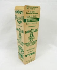 Land O' Lakes Buttermilk Wax Carton Indian Maiden Logo rare Pine City creamery