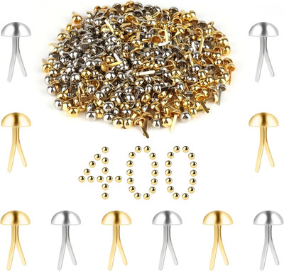 400 Stück Mini Runde Brads, Musterbeutelklammern Rundkopfklammern, Muster-Clips
