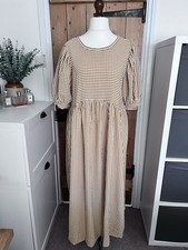 Gingham Check Maxi Dress Viscose Mix New Without Tags Size M/L 12–14 SLB Style