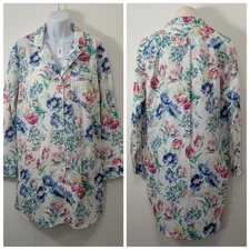 New Gap Body Nightshirt Floral Crisp Cotton Poplin MSRP $59.95