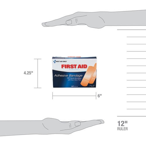 Vendajes de plástico de primeros auxilios PhysiciansCare, 1" x 3", caja de 100 - Imagen 3 de 3