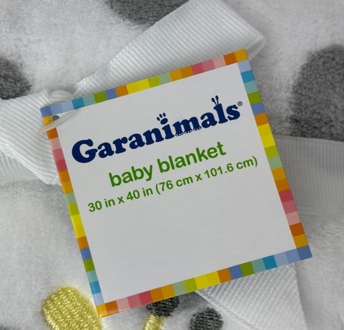 Nueva con etiquetas Garannimals Walmart Gris Blanco Lunares Amarillo Jirafa Peluche Bebé Manta - Imagen 3 de 5