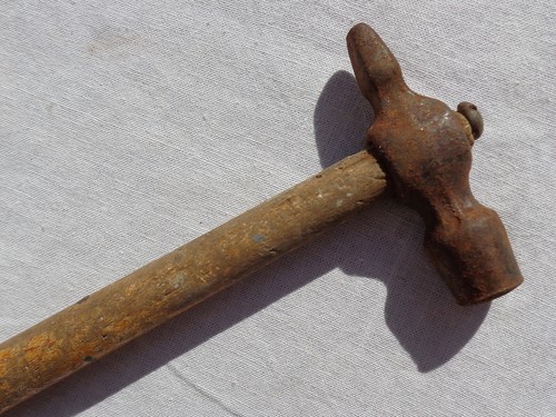 Vtg Russian Hammer Iron Head Soviet Hand Tool Wood Carpentry Construction USSR - Picture 2 of 12