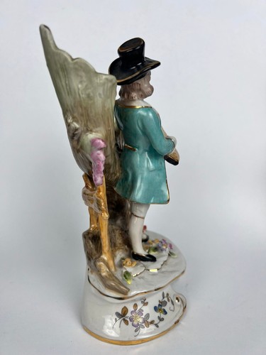 ANTIQUE GERMAN MEISSEN PORCELAIN FIGURINE Original Signed Musician - Picture 7 of 7