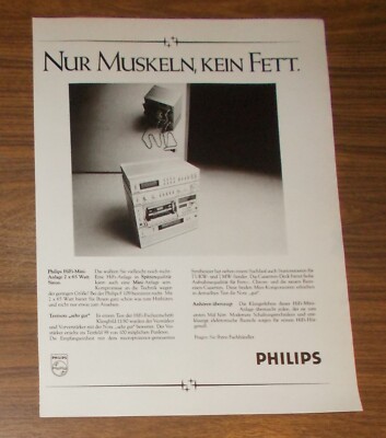 Seltene Werbung vintage PHILIPS F 109 HiFi Mini-Anlage - Nur Muskeln 1981