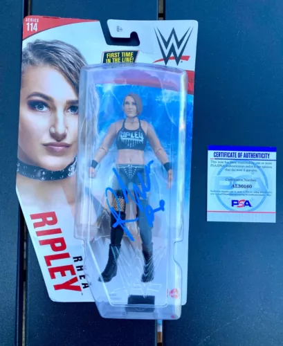 Rhea Ripley WWE First Time In The Line Signed Action Figure PSA COA A