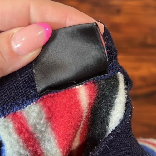 VTG 90's Boys GOTCHA Blue/Red/Gray Striped Pullover Drawstring Sweater Fits 8/10 - Picture 6 of 6