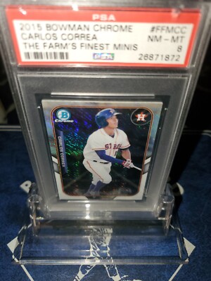 PSA 8 NM~2015 BOWMAN CHROME FARM'S FINEST MINI REFRACTOR