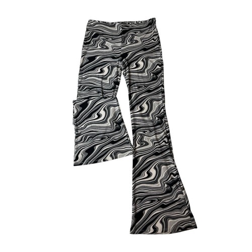 Y2K Charlotte Russe Wide Leg Pants Marbled Retro Flare Pants Size Large - Picture 3 of 9