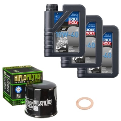HiFlo Ölfilter Set LiMol 10W-40 3L für Honda PC 800 Pacific Coast RC34 Bj.1990