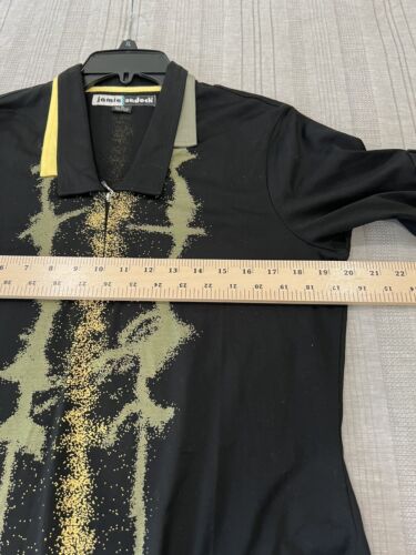 jamie sadock medium Black /yellow Abstract Short Sleeve Golf Top - Picture 6 of 7