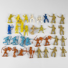 Vintage 2-Inch Plastic Toy Figures Lot Marx Tim Mee MPC Mixed 1950s-60s