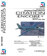 Cessna Citation Encore Plus Airplane Flight Manual Paperback