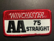 Winchester AA 75 Straight Embroidered Patch Vintage c1980's NOS 1 3/4" x 3 3/4"