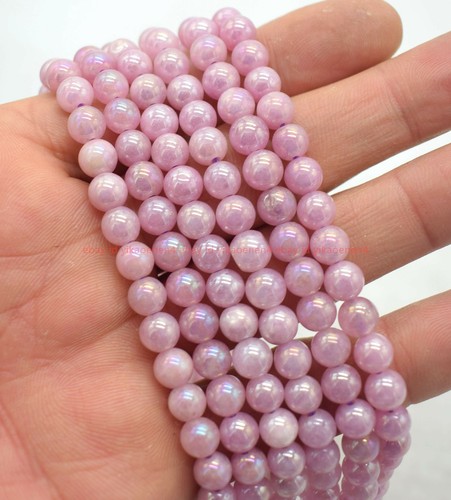 Wholesale 8mm Smooth purple Jade Round Gemstone Loose Beads 15'' Strand - Picture 11 of 12