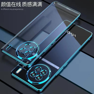 For VIVO X90 Pro+ Plus Luxury Plating Bumper Transparent Case Soft TPU Cover