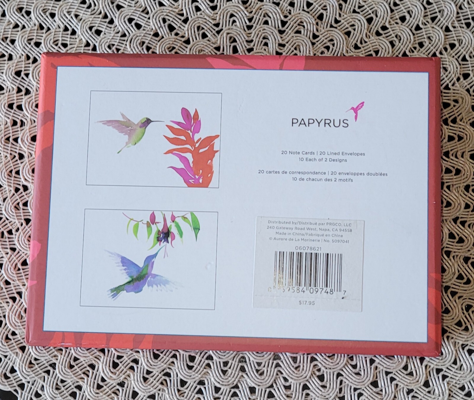 New Sealed In Box Papyrus Blank Note Cards 2 Hummingbird Designs eBay