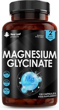 Magnesium Glycinate Capsules High Strength 1040mg Fatigue Bone Health 120 Tablet 0.10 per thousand milligrams