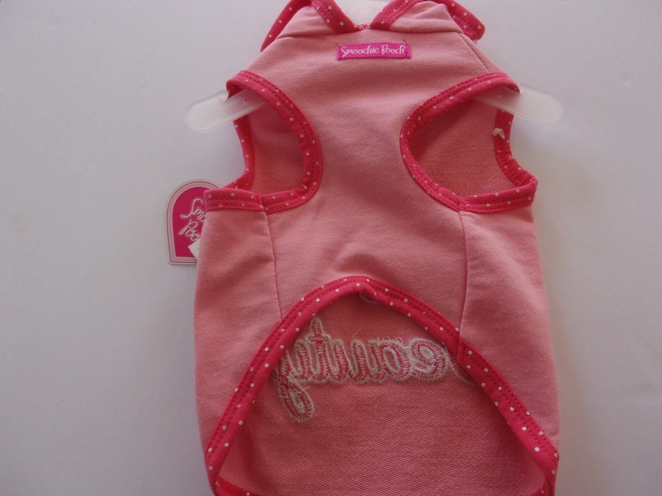 Moletom com capuz para cachorro Peach LITTLE BEAUTY Smoochie Pooch coat XXS XS S novo cachorro pequeno animal de estimação  - Imagem 3 de 3