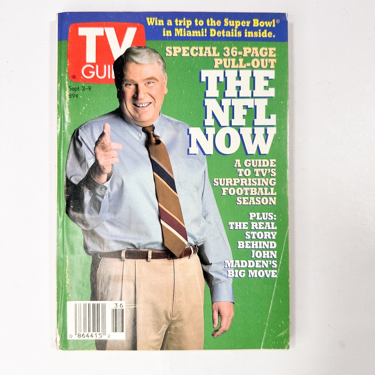 TV Guide Sept 3-9 1994 John Madden The NFL Now Football sports Television